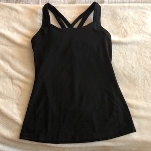 Lucy Black workout tank with built in bra